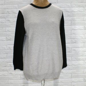 J. CREW Sweater Knit Wool Mohair Blend Color Block Crewneck Winter Gray X-Large